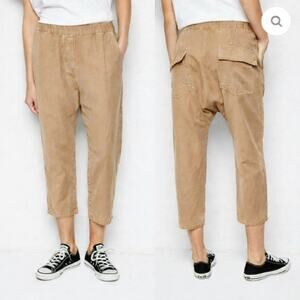 NWT! Nili Lotan S Linen Luna $450 Pants Elastic Waist Cotton Slouchy Drop Crotch